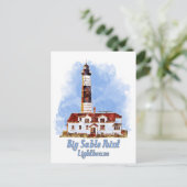 Big Sable Point Lighthouse Watercolor - Michigan Postkarte (Stehend Vorderseite)