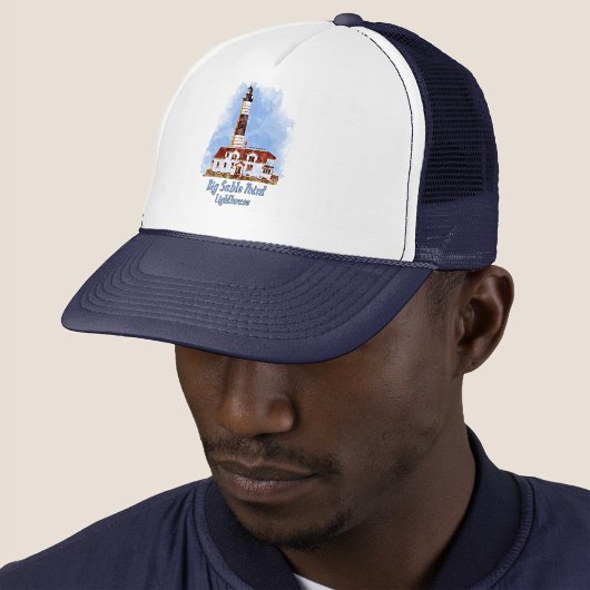 Big Sable Point Lighthouse Watercolor - Michigan Truckerkappe