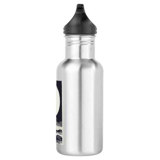 Big Sable Point Michigan Lighthouse Moon Edelstahlflasche (Rechts)