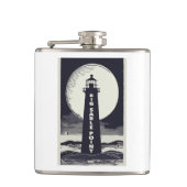 Big Sable Point Michigan Lighthouse Moon Flachmann (Vorderseite)