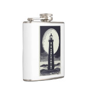 Big Sable Point Michigan Lighthouse Moon Flachmann (Rechts)