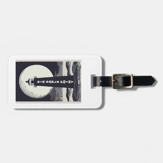 Big Sable Point Michigan Lighthouse Moon Gepäckanhänger (Vorderseite horizontal)