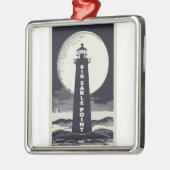 Big Sable Point Michigan Lighthouse Moon Ornament Aus Metall (Links)