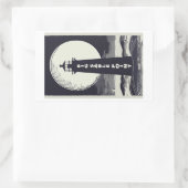 Big Sable Point Michigan Lighthouse Moon Rechteckiger Aufkleber (Tasche)