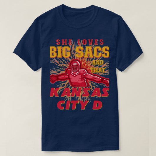 Big Sacs Defense Schneiden Kansas City Chiefs T-Shirt (Design vorne)