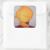 Big Saffron Turban Quadratischer Aufkleber (Tasche)