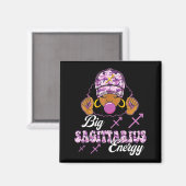 Big Sagittarius Energy Afro Girl With Purple Camou Magnet (Vorderseite/Rückseite)