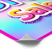 Big Sale Pink Ende der Saison Werbeaktion Glitzer Poster (Ecke)