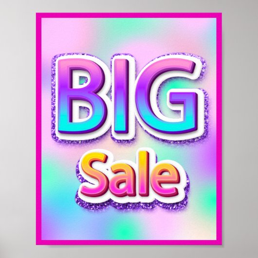 Big Sale Pink Ende der Saison Werbeaktion Glitzer Poster (Vorne)