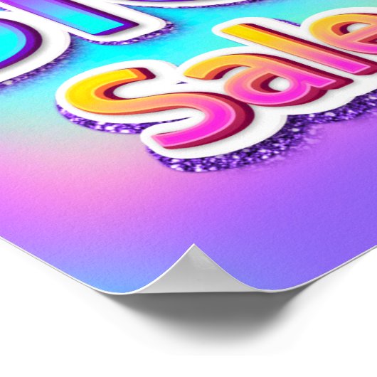 Big Sale Skriptende Ende der Saison Holograph Pink Poster (Ecke)