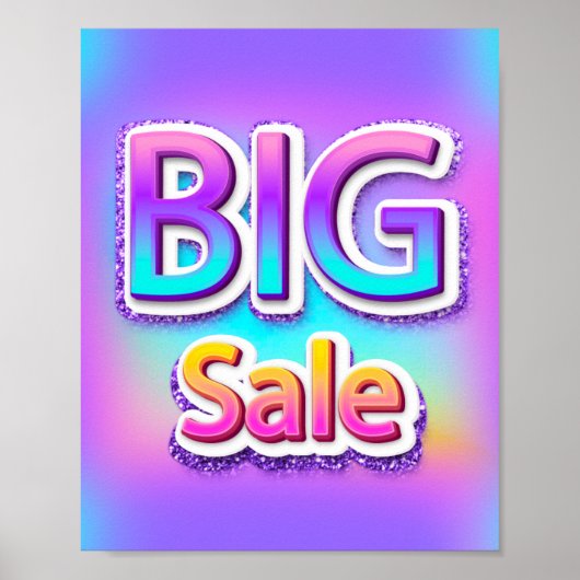 Big Sale Skriptende Ende der Saison Holograph Pink Poster (Vorne)