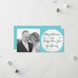 Big Sand Dollar Long Foto Weihnachtskarte Feiertagskarte