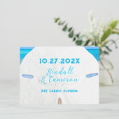 Big Sand Dollar Simple Save the Date Cards Einladung (Stehend Vorderseite)