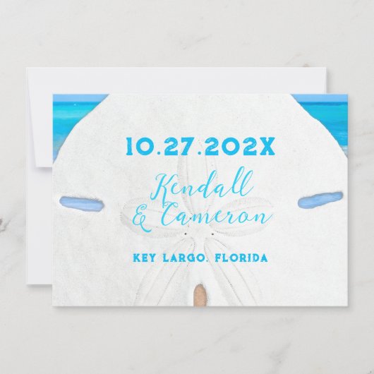Big Sand Dollar Simple Save the Date Cards Einladung (Vorderseite)