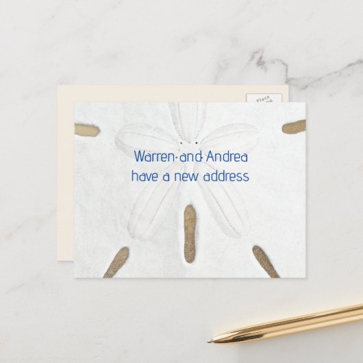 Big Sand Dollar Umzug zur Beach Postkarte (Vorderseite/Rückseite Beispiel)