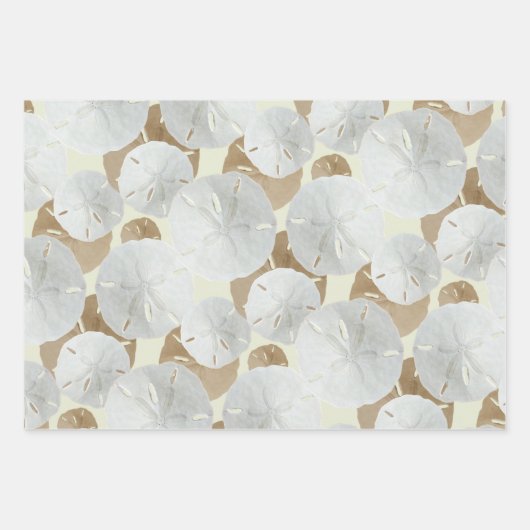Big Sand Dollars Gemusterte flache Wrapping Paper  Geschenkpapier Set (Vorderseite 3)
