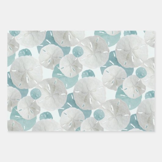 Big Sand Dollars Gemusterte flache Wrapping Paper  Geschenkpapier Set (Vorderseite)