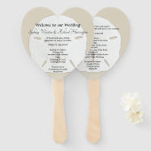 Big Sand Dollars Herz-Shaped Wedding Fan Programm Fächer (Vorne und Hinten)