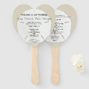 Big Sand Dollars Herz-Shaped Wedding Fan Programm Fächer