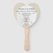 Big Sand Dollars Herz-Shaped Wedding Fan Programm Fächer (Vorderseite)