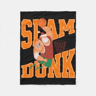 Big Santa Slam Dunk Basketball Weihnachten Fleecedecke