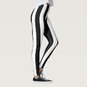 Big Schwarz-weiße vertikale Streifen Leggings (Rechts)