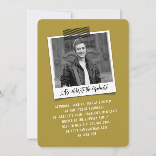 Big-Scribbles-Foto Moderne Graduierungspartei Einladung (Rückseite)