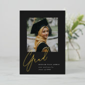 Big Script Grad Folieneinladung (Stehend vorne)