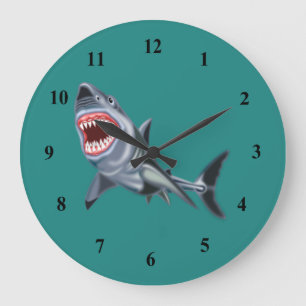 Big Shark Große Wanduhr