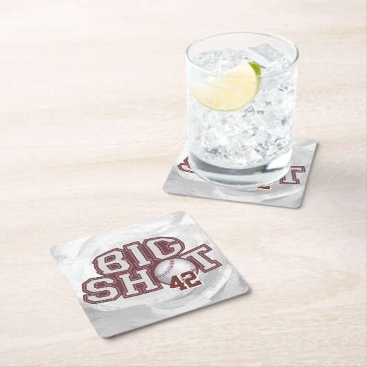 Big Shot Baseball Rechteckiger Pappuntersetzer (Vor Ort)