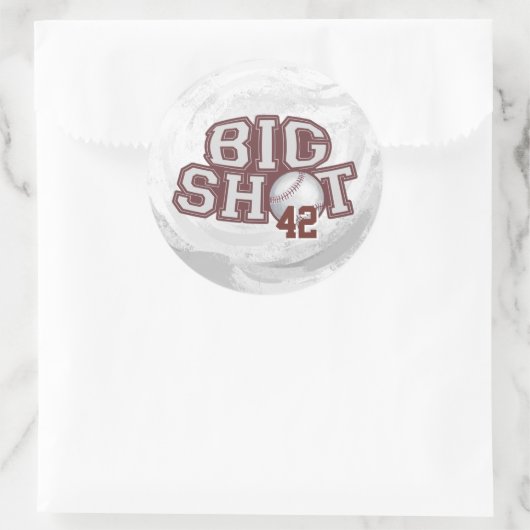 Big Shot Baseball Runder Aufkleber (Tasche)