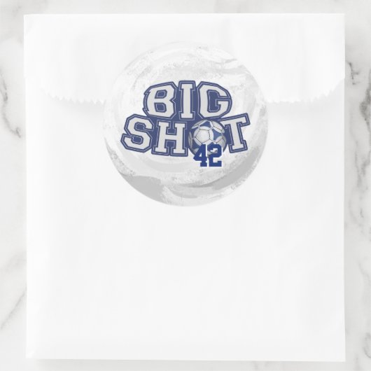 Big Shot Soccerball Runder Aufkleber (Tasche)