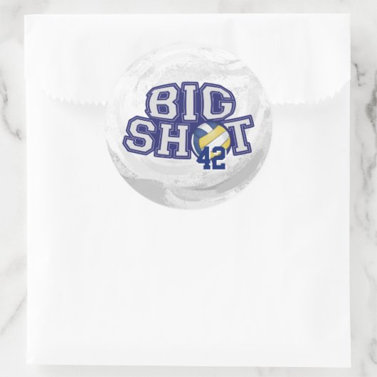 Big Shot Volleyball Runder Aufkleber (Tasche)