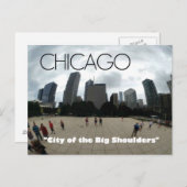 "Big Shoulders" Chicago — Sandburg-themed postcard Postkarte (Vorne/Hinten)