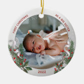 Big Sis 1. Weihnachtsklassiker Silver Pflanze Rahm Keramik Ornament (Vorne)