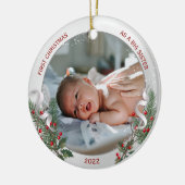 Big Sis 1. Weihnachtsklassiker Silver Pflanze Rahm Keramik Ornament (Links)