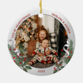 Big Sis 1. Weihnachtsklassiker Silver Pflanze Rahm Keramik Ornament (Hinten)