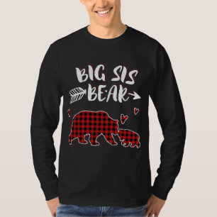 Big Sis Bear Xmas Red Kariert Matching Family Chri T-Shirt