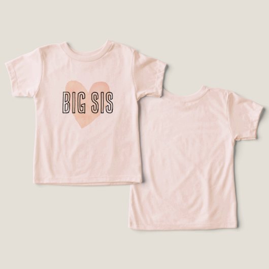 Big Sis Blush Herz Matching Sibling Familie (Design Vorderseite & Rückseite)