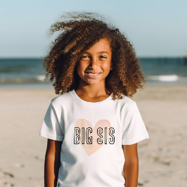 Big Sis Blush Herz Matching Sibling Familie Baby T-shirt