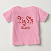 Big Sis Est 2024 Shirt | Niedlich Big Sister (Vorderseite)