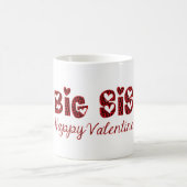 Big Sis Happy Valentine Niedliche Kupid Typografie Kaffeetasse (Mittel)