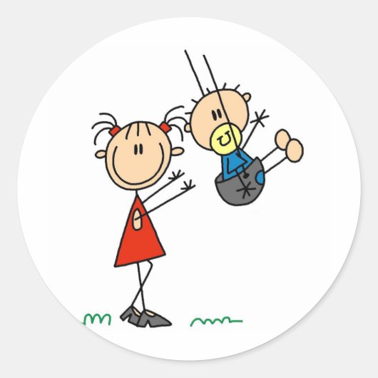 Big Sis mit Little Brother Cards und Aufklebern Runder Aufkleber (Vorderseite)