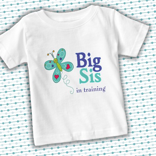 Big Sis Niedlich Whimsical Butterfly Baby T-shirt