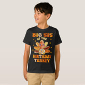 Big Sis Of The Birthday Turkey Bow Family Matching T-Shirt (Vorne ganz)