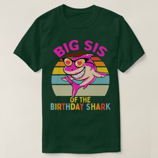 Big Sis of the Shark Birthday Schwester Matching F T-Shirt (Design vorne)
