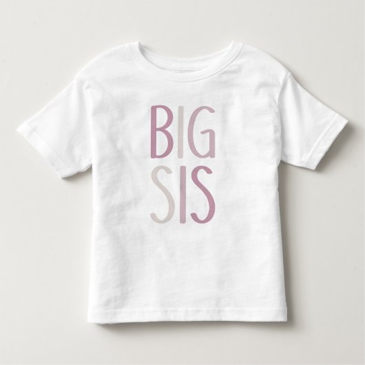 Big Sis Pink & Beige Text Sibling Girls Schwester Kleinkind T-shirt (Vorderseite)