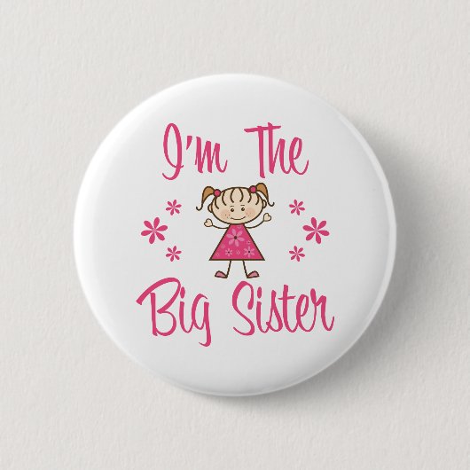 Big Sis Pink Girl Button (Vorderseite)