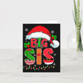 Big Sis Santa Hat New Big Sister Announcement Xmas Karte (Vorderseite)