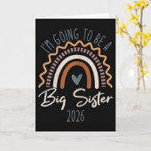 Big Sister 2026 Girls Rainbow Big Sis Sibling Karte (Gelbe Blume)
